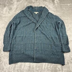 Ruff Hewn Knit Shawl Collar Cardigan Sweater Women’s Size 2X Blue